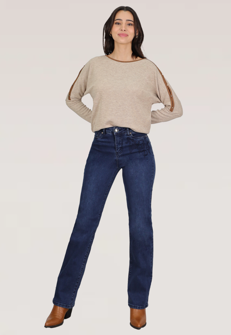 JEANS RECTO BORDADO T.ALTO - 1