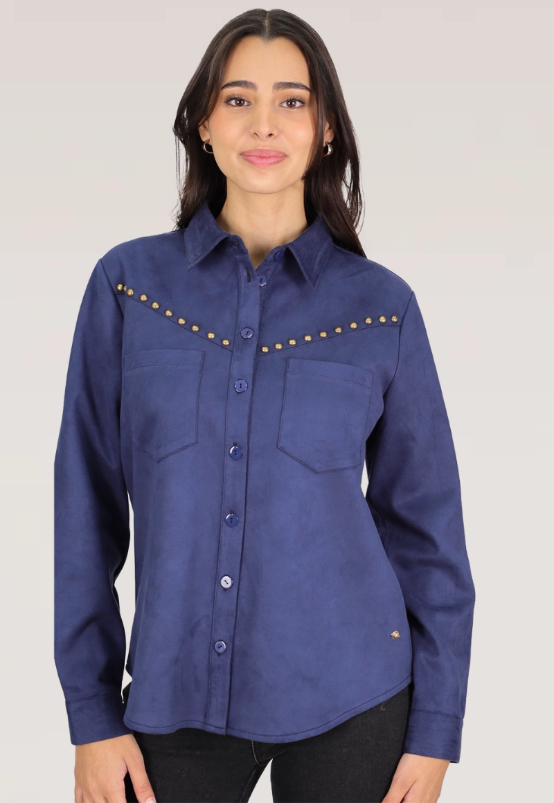 BLUSON SUEDE TACHAS AZUL TENTATION - 1