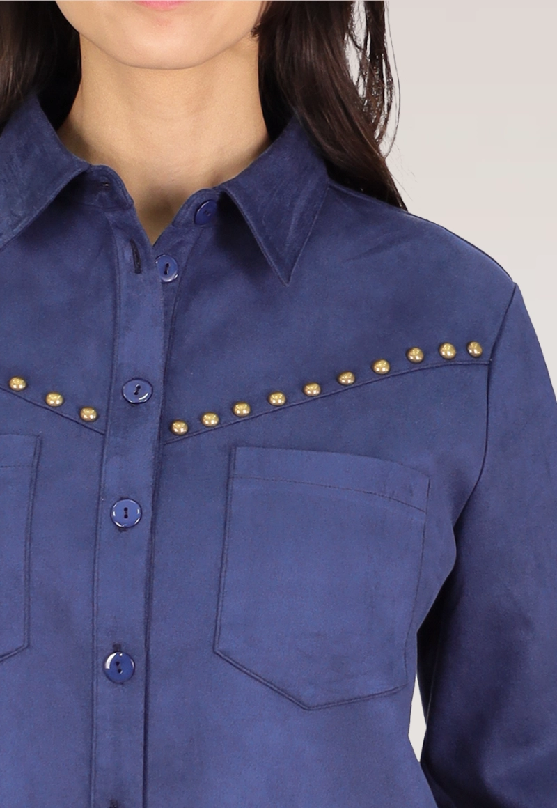 BLUSON SUEDE TACHAS AZUL TENTATION - 3