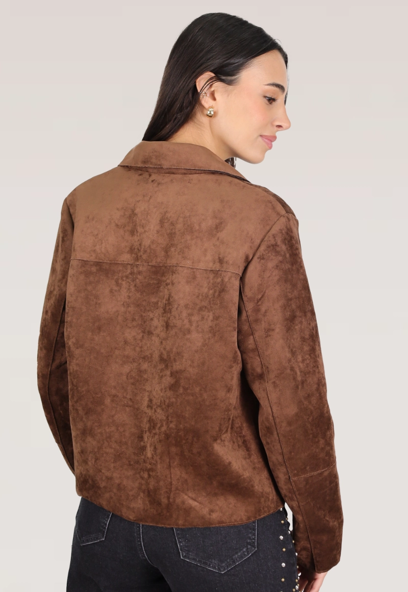 CHAQUETA SUEDE DOBLE CAPA OVERSIZE - 2