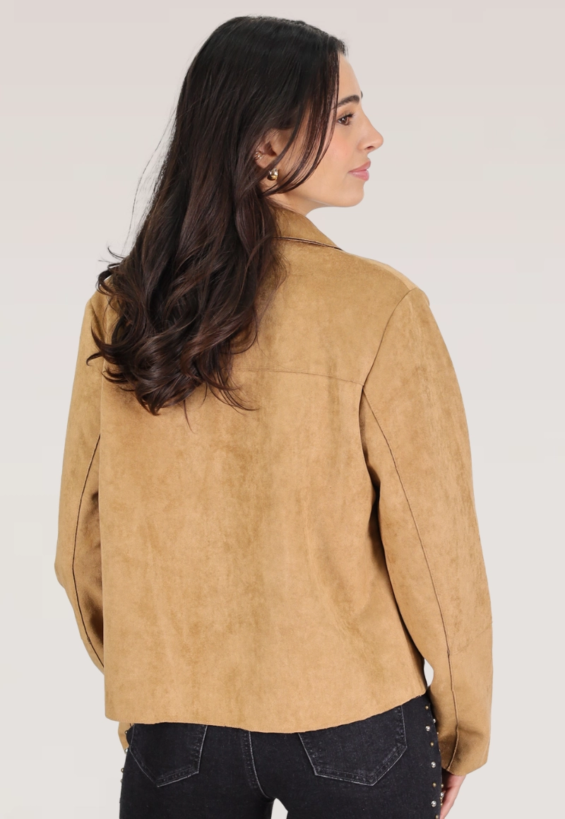 CHAQUETA SUEDE DOBLE CAPA OVERSIZE - 2