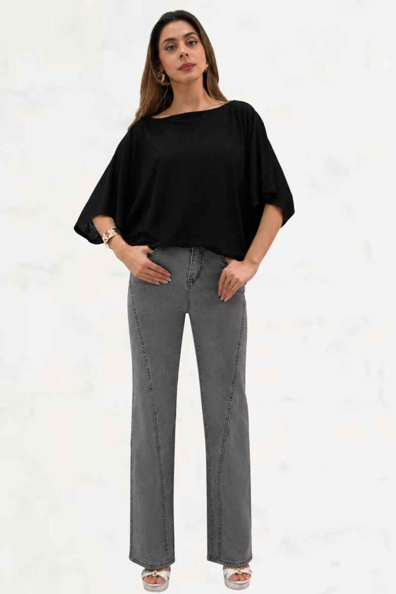 JEANS RECTO GRIS ELASTICADO - 1