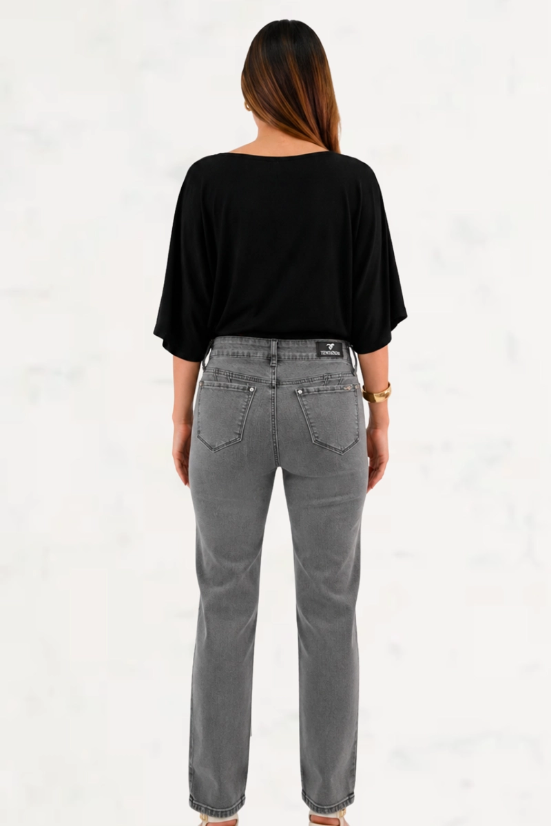 JEANS RECTO GRIS ELASTICADO - 2