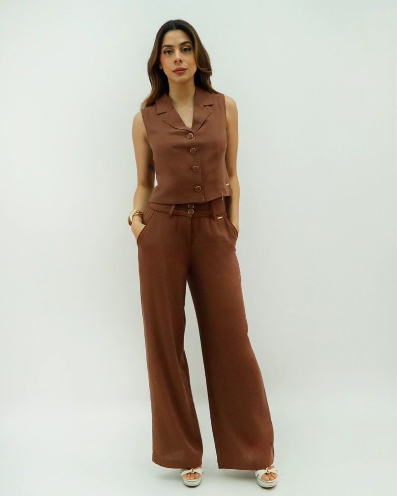 PANTALON LINO CAFE TENTATION - 1