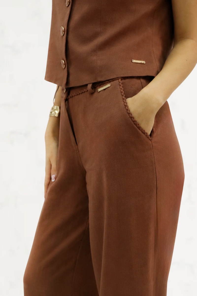 PANTALON LINO CAFE TENTATION - 4
