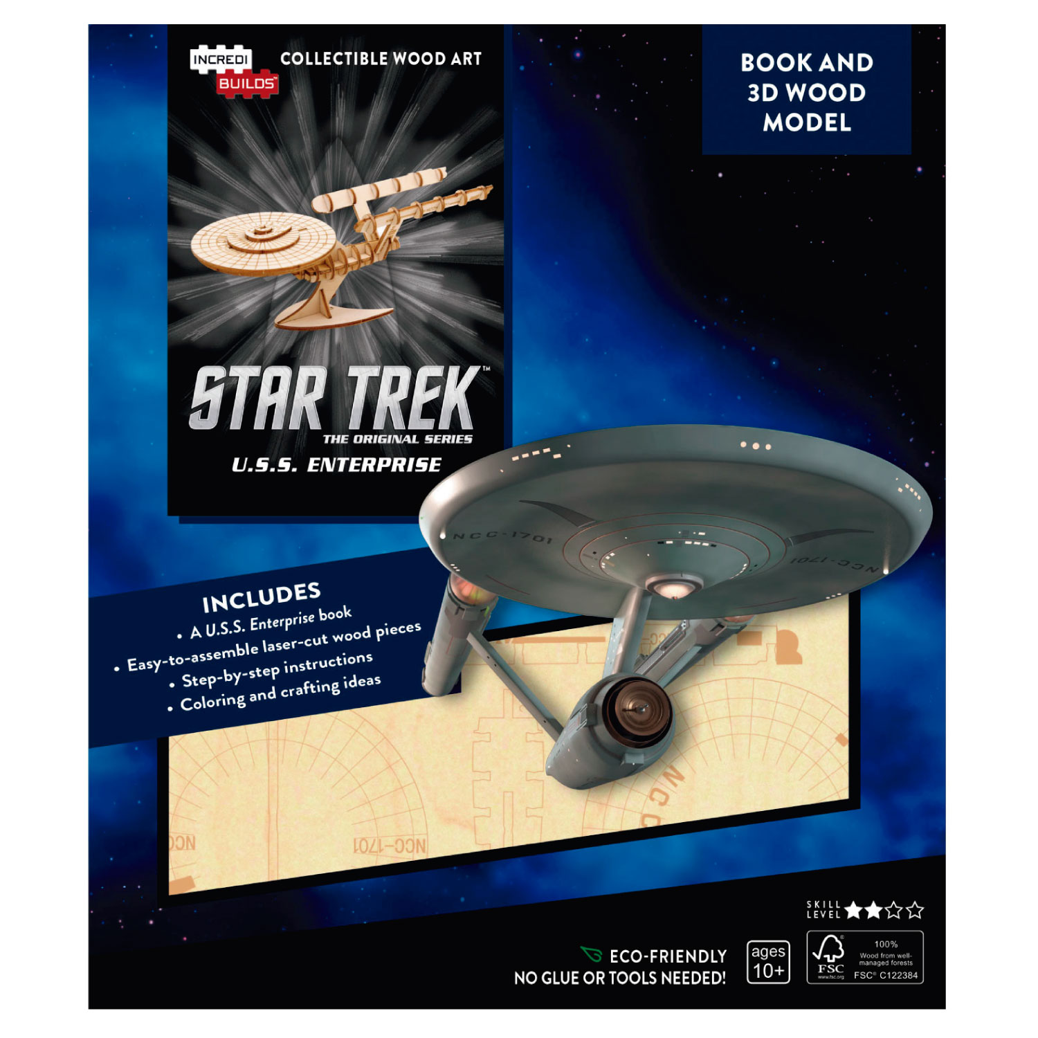STAR TREK: ENTERPRISE, LIBRO Y MODELO ARMABLE EN MADERA - INSIGHT - 1