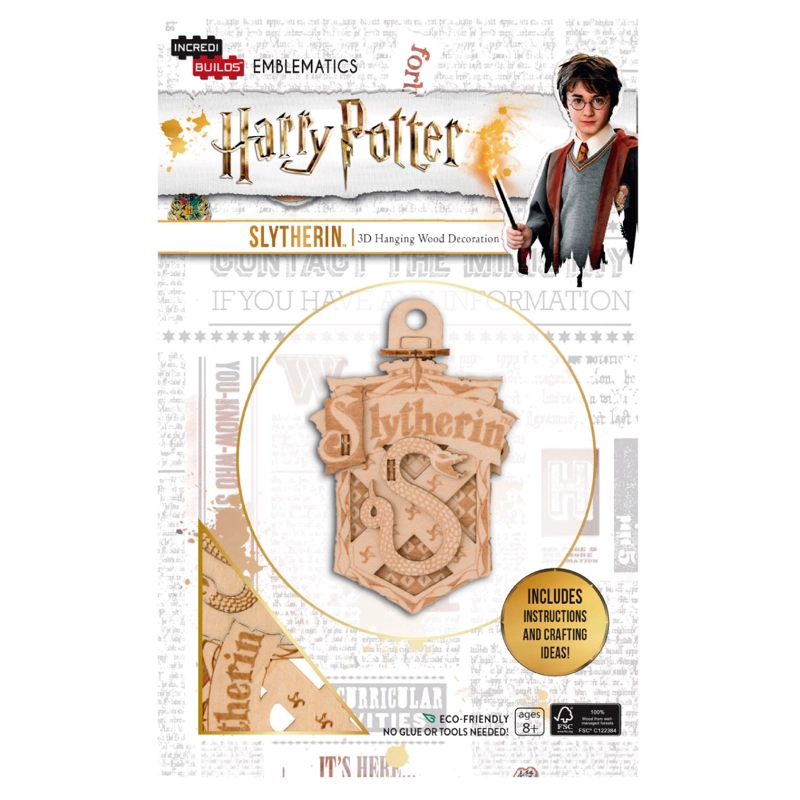 EMBLEMA HARRY POTTER SLYTHERIN MODELO ARMABLE EN MADERA - 1