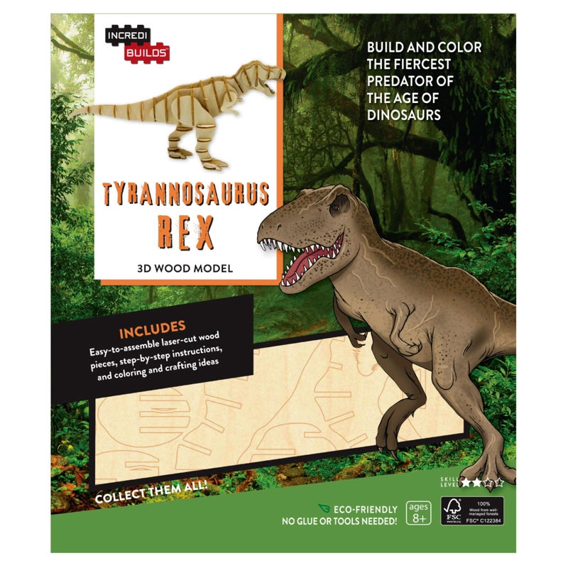 TYRANNOSAURUS REX: - MODELO PARA ARMAR 3D-MADERA - 1