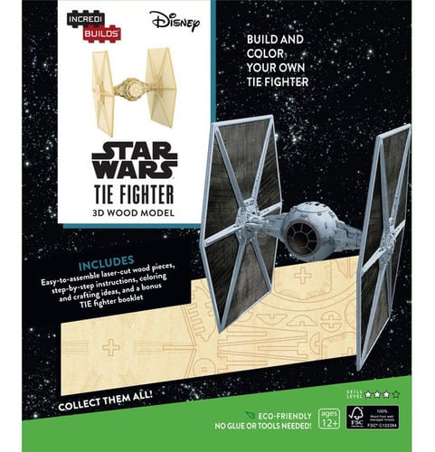 STAR WARS: TIE FIGHTER - LIBRO Y MODELO PARA ARMAR 3D-MADERA - INSIGHT - 1