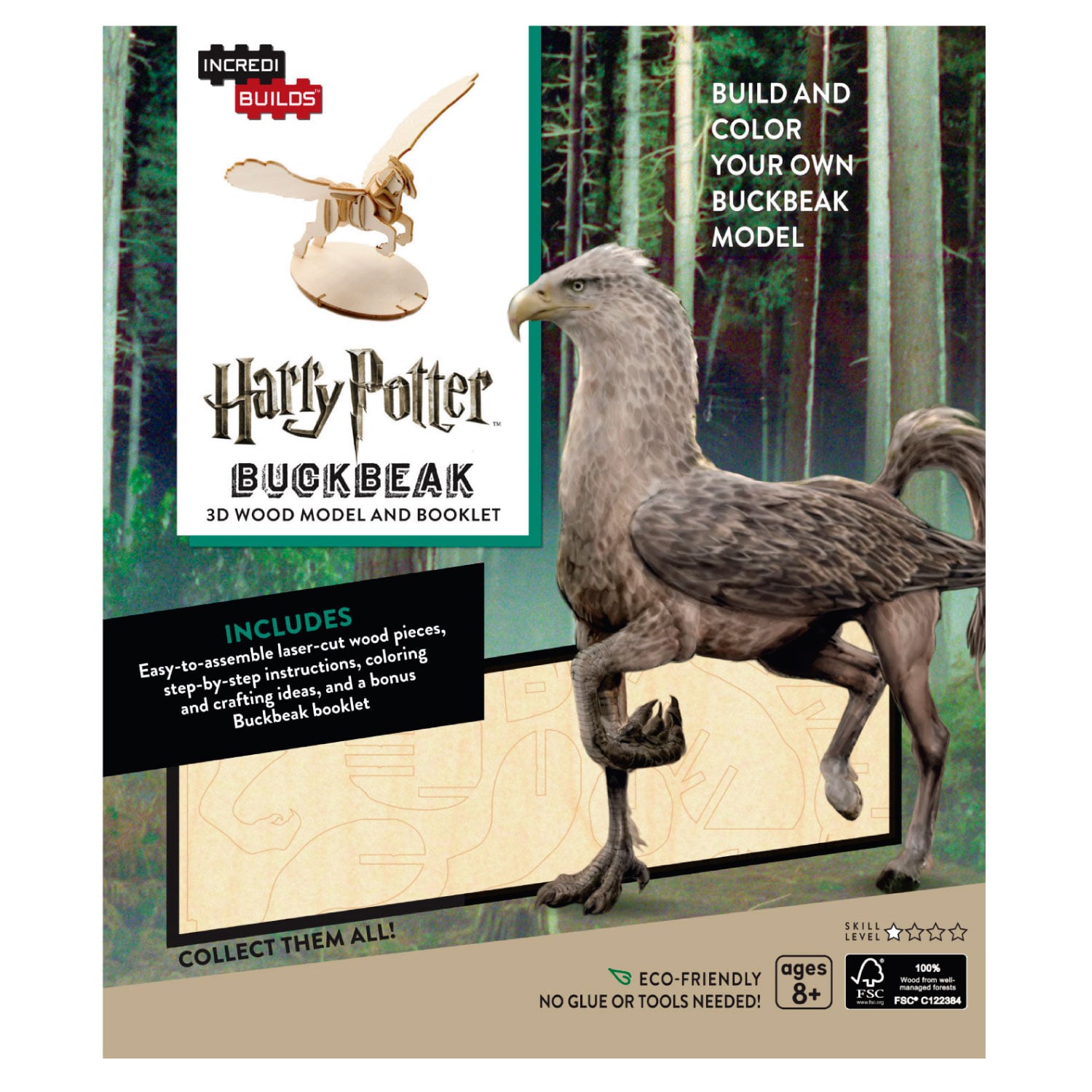 HARRY POTTER: BUCKBEAK - LIBRO Y MODELO PARA ARMAR 3D-MADERA - 1