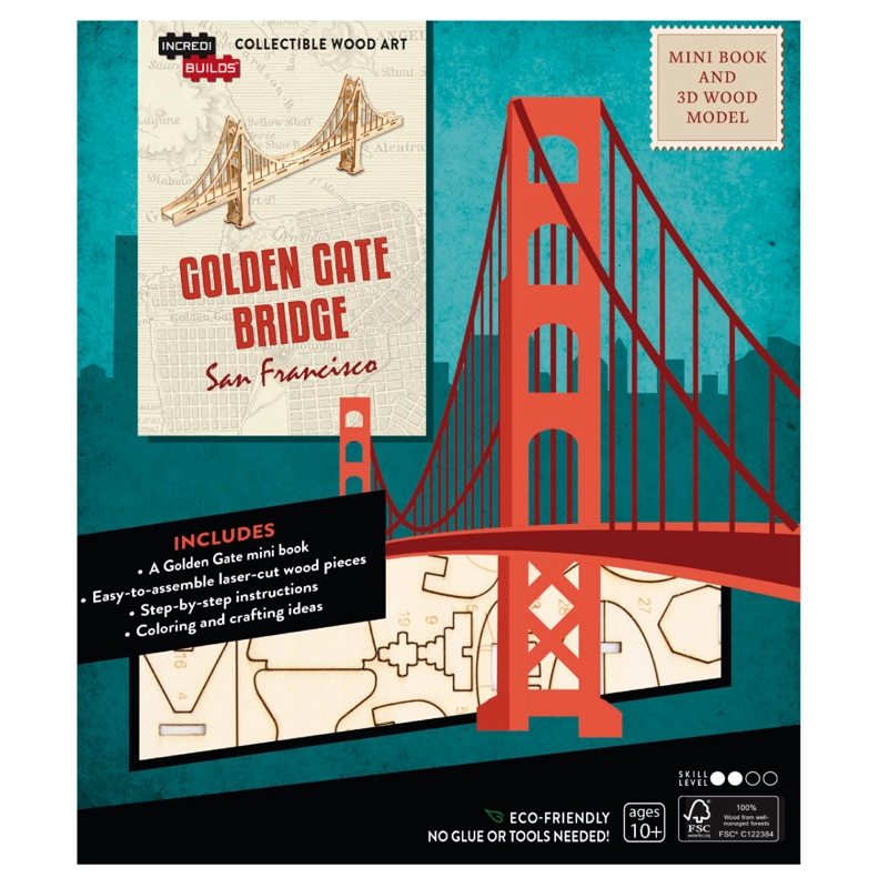SAN FRANCISCO GOLDEN GATE BRIDGE MODELO ARMABLE EN MADERA - 1
