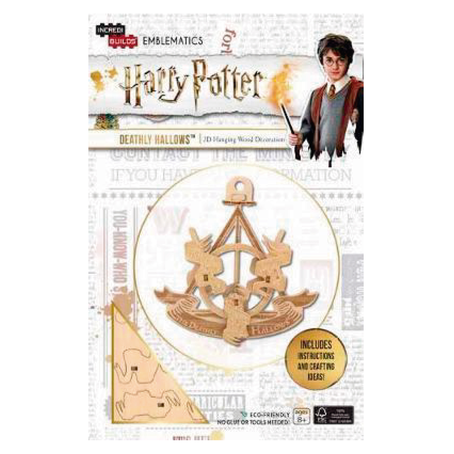 EMBLEMA HARRY POTTER DEATHLY HALLOWS MODELO ARMABLE EN MADER - 1