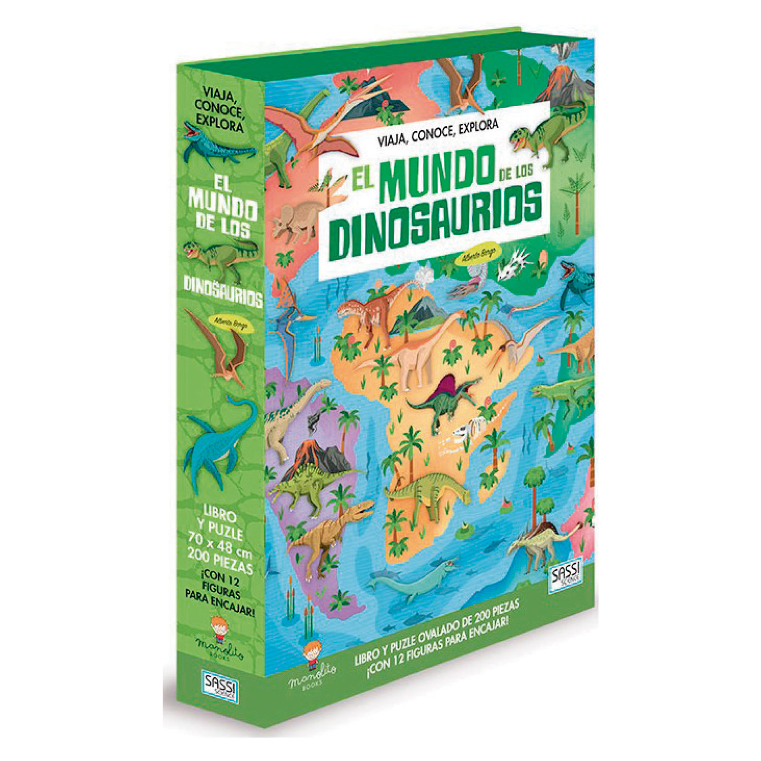 LIBRO Y PUZZLE EL MUNDO DE LOS DINOSAURIOS - BORGO, A. - 1