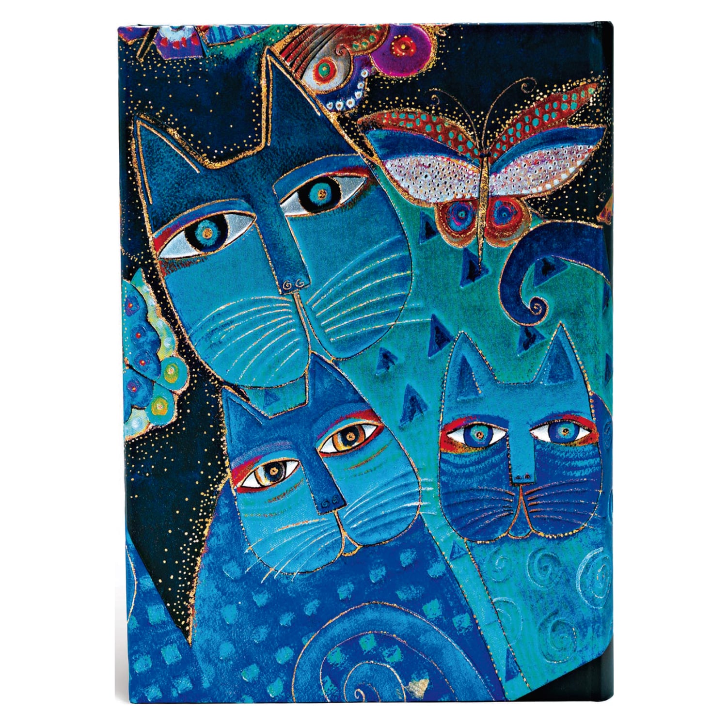 LIBRETA BLUE CATS & BUTTERFLIES MIDI TAPA DURA PAPERBLANKS - 1