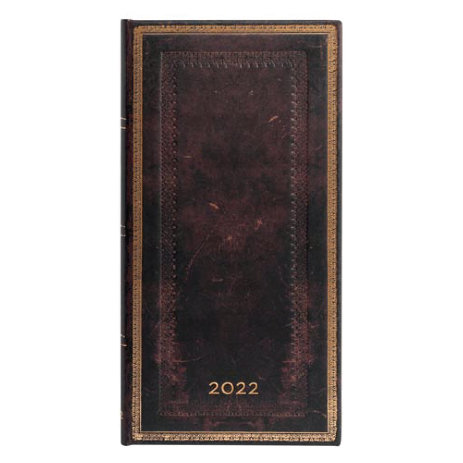 AGENDA 2022 PAPERBLANKS BLACK MOROCCAN SLIM TAPA DURA SEMANA A LA VISTA