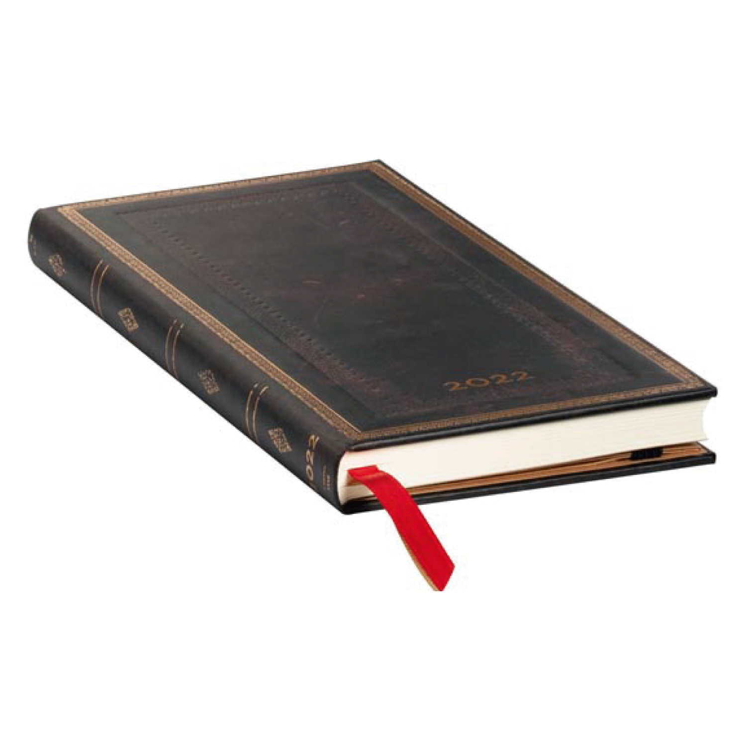 AGENDA 2022 PAPERBLANKS BLACK MOROCCAN SLIM TAPA DURA SEMANA A LA VISTA - 2