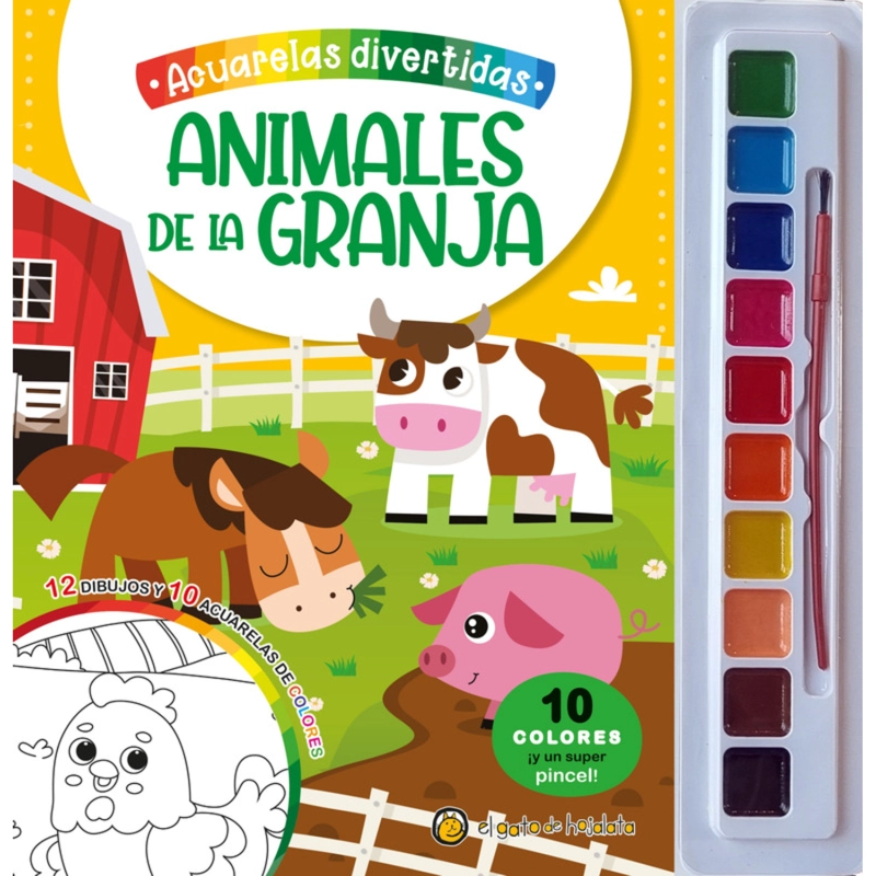 LIBRO ACUARELAS DIVERTIDAS: ANIMALES DE LA GRANJA - EL GATO DE HOJALATA - 1