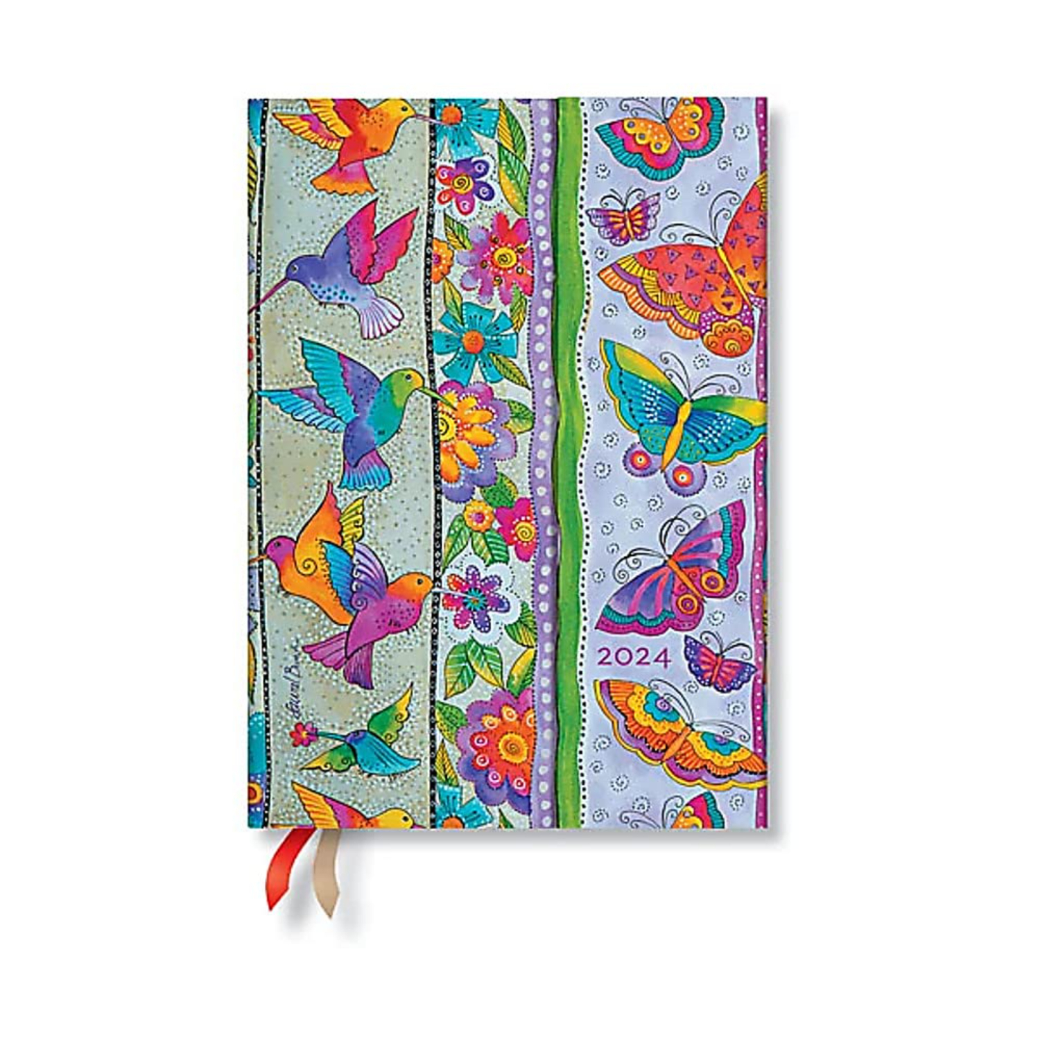AGENDA 2024 PAPERBLANKS COLIBRÍES Y MARIPOSAS T.DURA VISTA DIA MIDI - 1