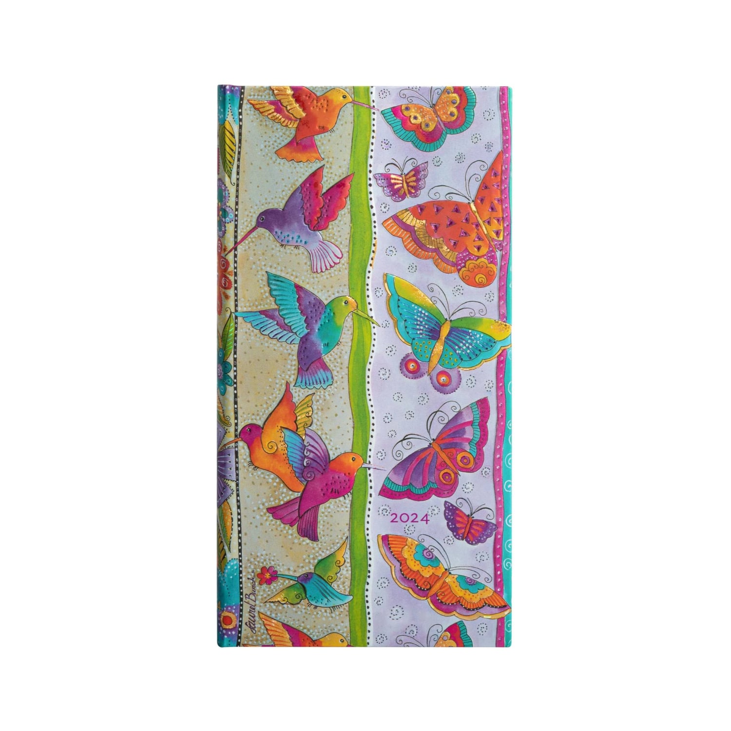 AGENDA 2024 PAPERBLANKS COLIBRÍES Y MARIPOSAS T.DURA VISTA SEMANA SLIM - 1