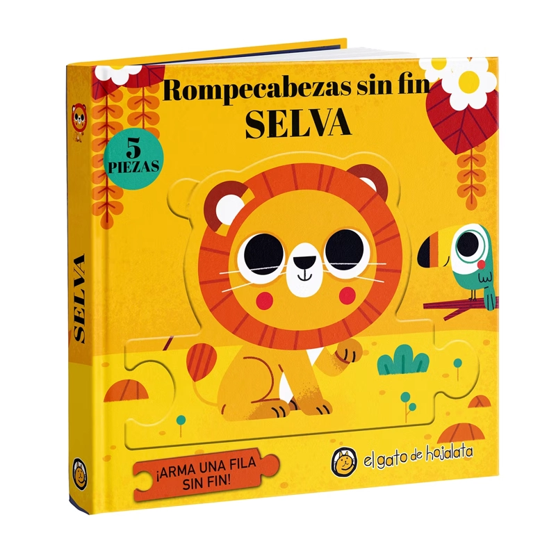 LIBRO ROMPECABEZAS SIN FIN: SELVA - EL GATO DE HOJALATA - 1