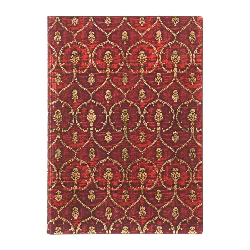 LIBRETA PAPERBLANKS RED VELVET MIDI LINEAS TAPA FLEXIBLE