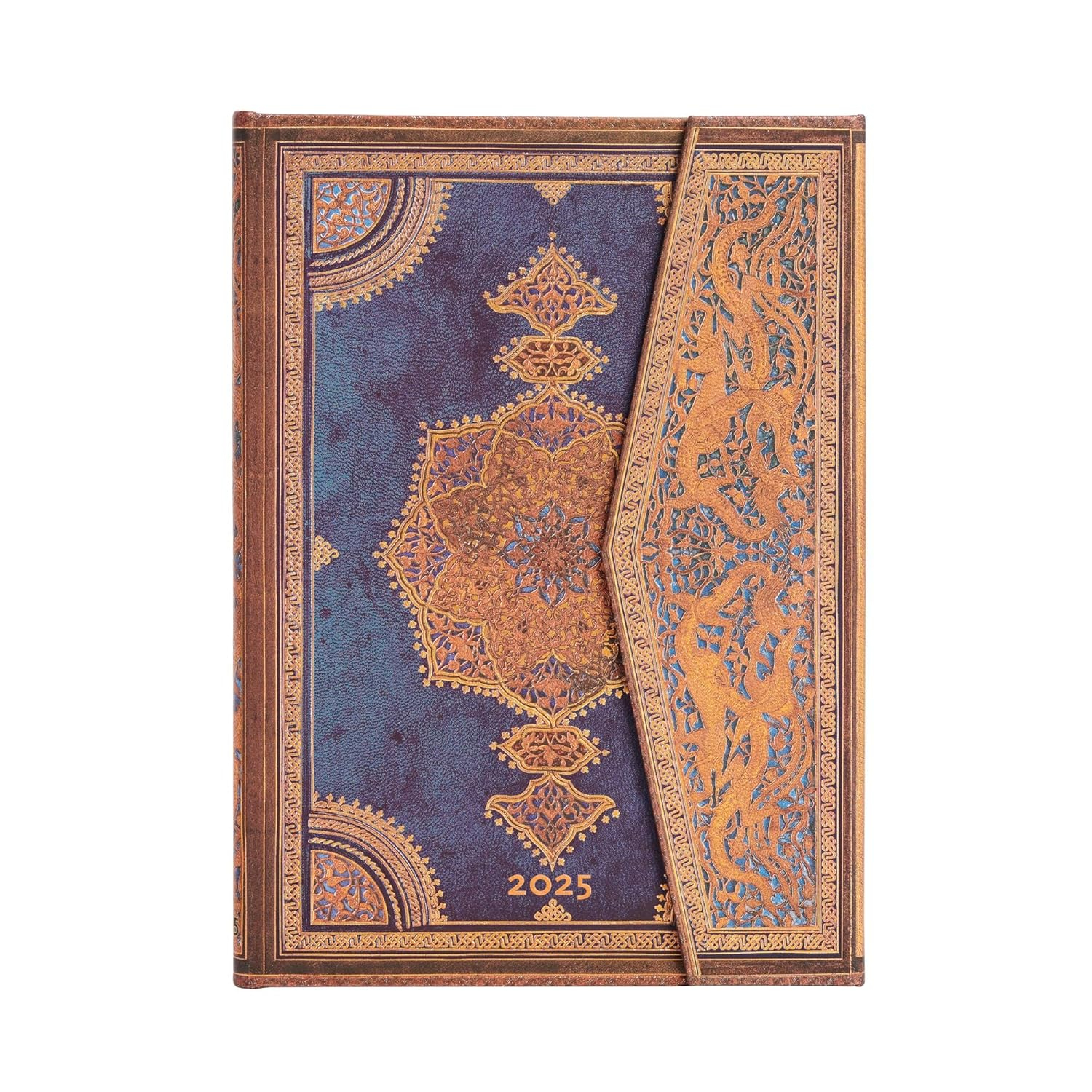 AGENDA 2025 PAPERBLANKS SAFAVID INDIGO MIDI VISTA SEMANA TAPA DURA