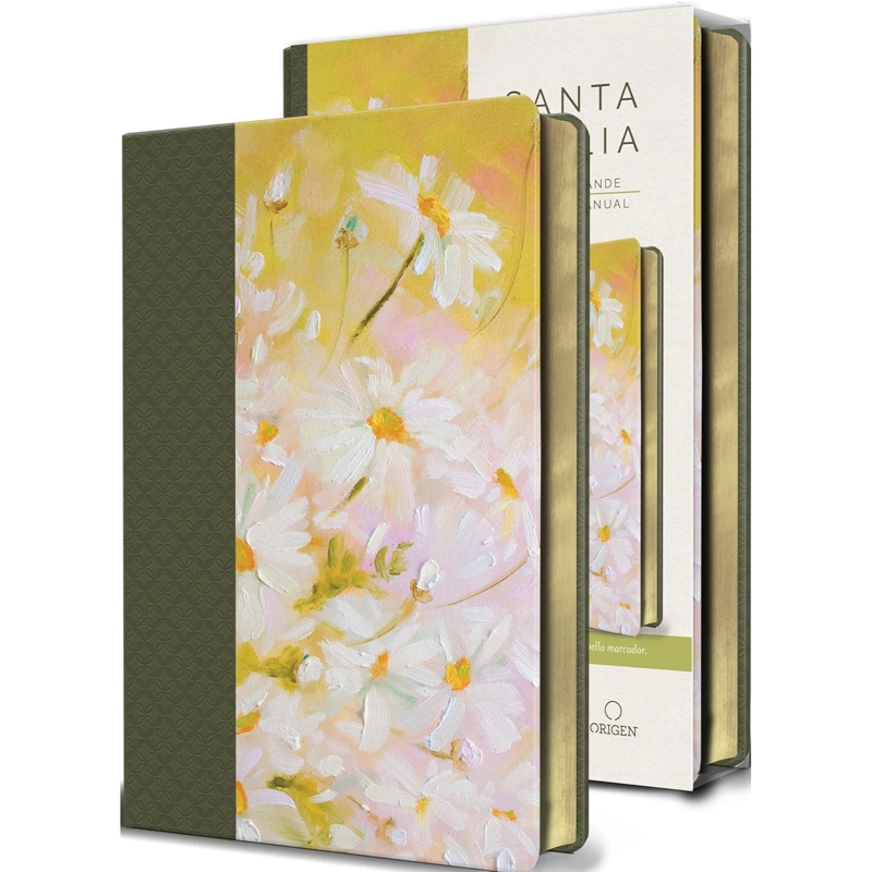 BIBLIA RVR 60 PIEL VERDE CON FLORES Y SEP - 1