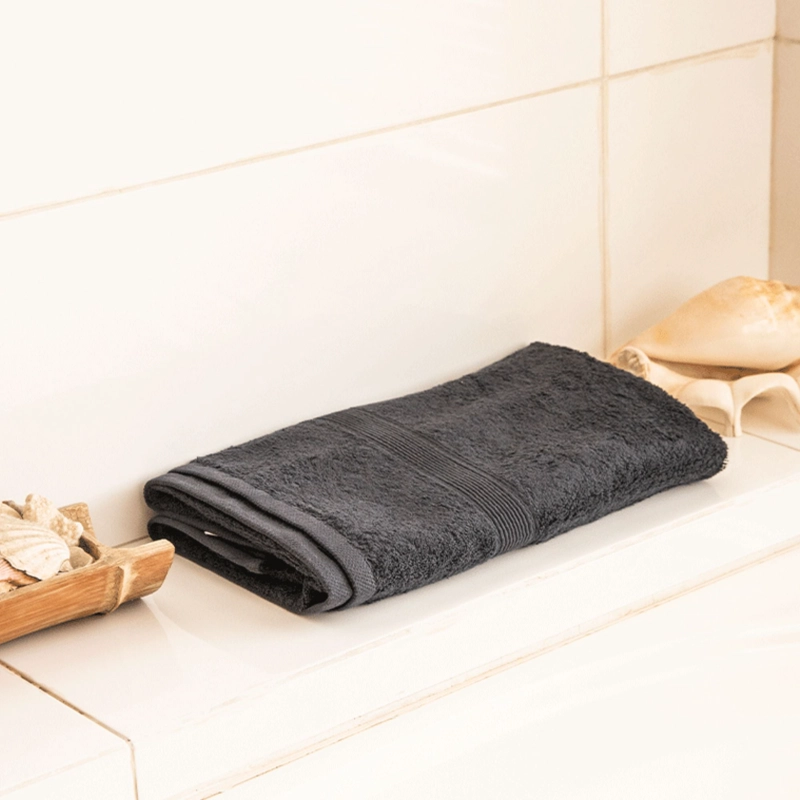 TOALLA DE BAÑO - ALGODON 550GRS 70X140CM ULTRA ABSORBENTE EN COLOR NEGRO - 3