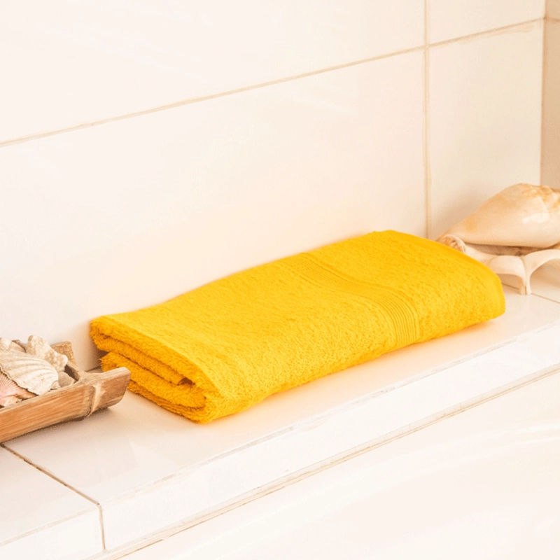TOALLA DE BAÑO GRANDE - ALGODON 550GRS 90X150CM ULTRA ABSORBENTE MOSTAZA - 2