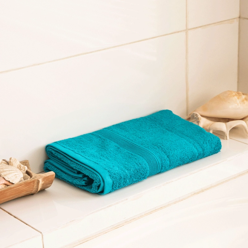 TOALLA DE BAÑO GRANDE - ALGODON 550GRS 90X150CM ULTRA ABSORBENTE TURQUESA - 2