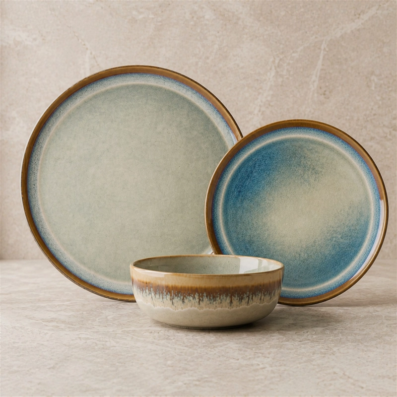 VAJILLA CERAMICA LISBOA 18 PIEZAS PARA 6 PERSONAS - 1