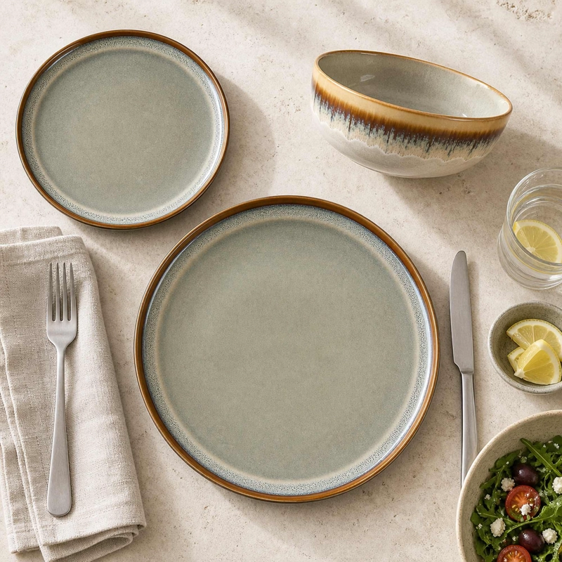 VAJILLA CERAMICA LISBOA 18 PIEZAS PARA 6 PERSONAS - 6