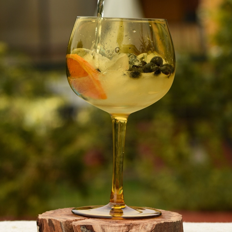 SET 6 COPAS GIN/AGUA ULM AMBAR - 1