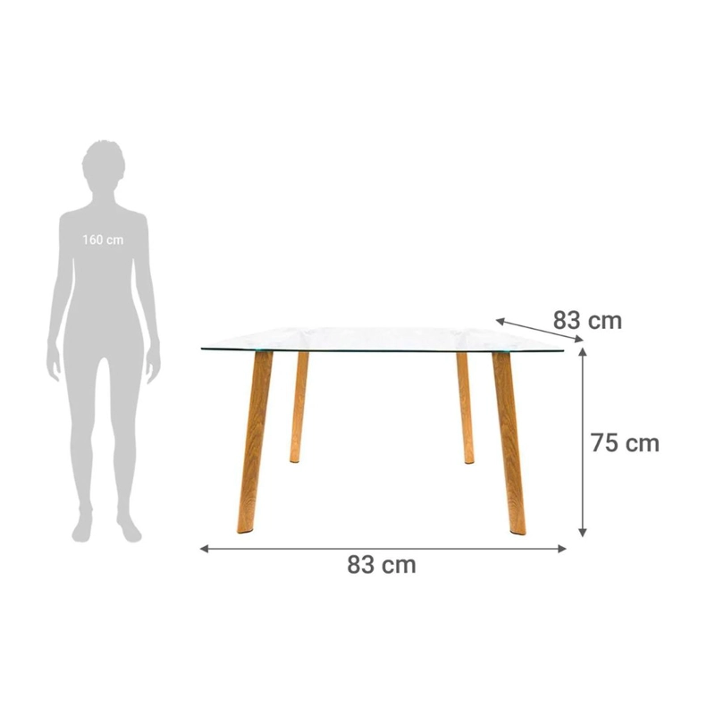 MESA DE COMEDOR CRISTAL 80X80CM - 5