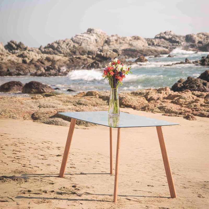 MESA DE COMEDOR CRISTAL 80X80CM - 6