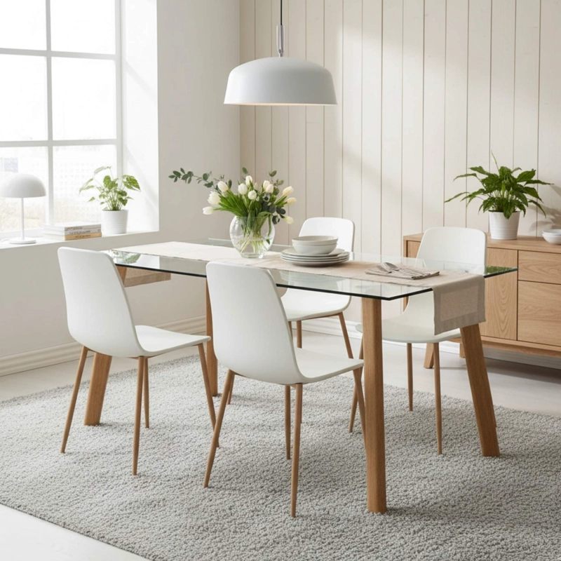 MESA DE COMEDOR CRISTAL 140X80CM - 2
