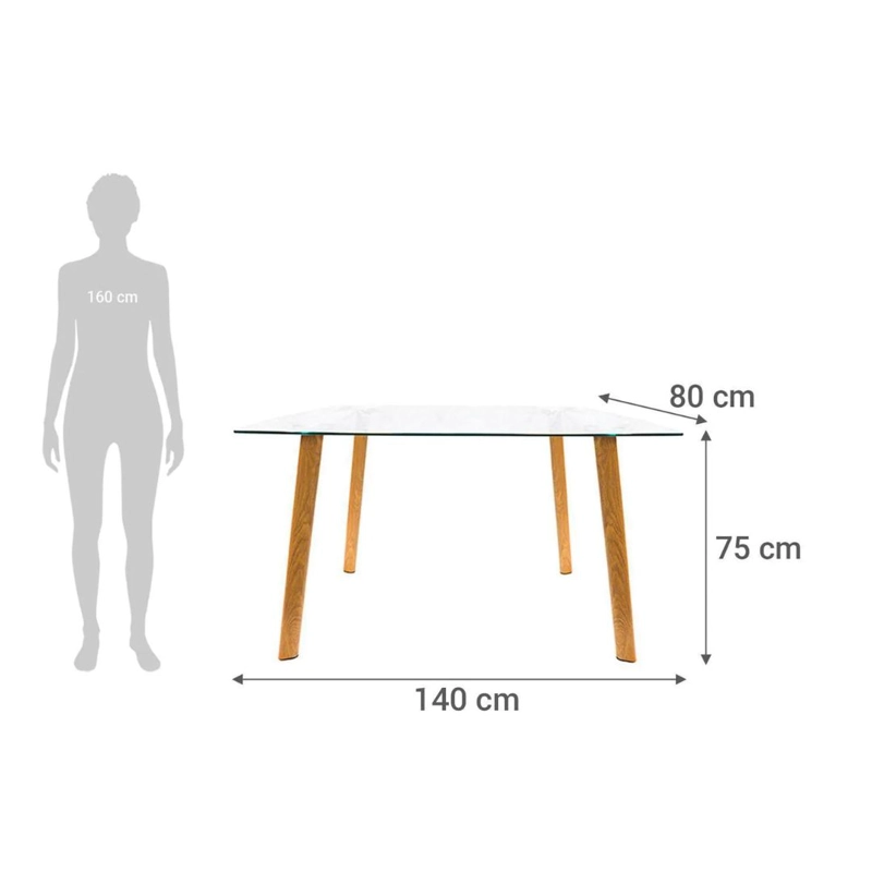 MESA DE COMEDOR CRISTAL 140X80CM - 7