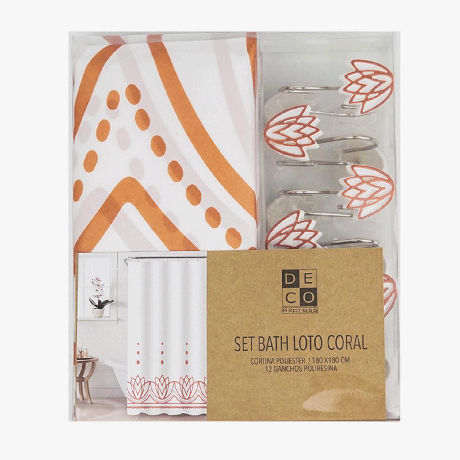 SET BATH 13 PZS LOTO CORAL - 1