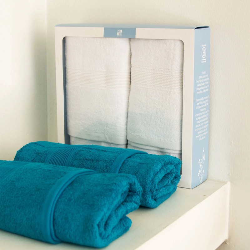 SET 2 TOALLAS DE BAÑO 550GR 70X140 CM NEGRO - 3