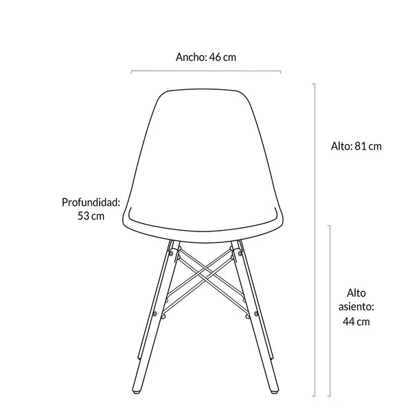 PACK 4 SILLAS EAMES GRIS - 5