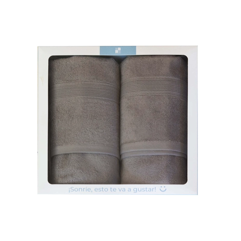 SET 2 TOALLAS 550GR 70X140/45X90CM GRIS - 1