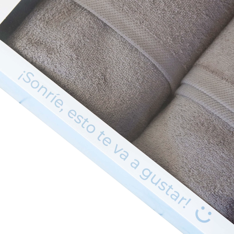 SET 2 TOALLAS 550GR 70X140/45X90CM GRIS - 2