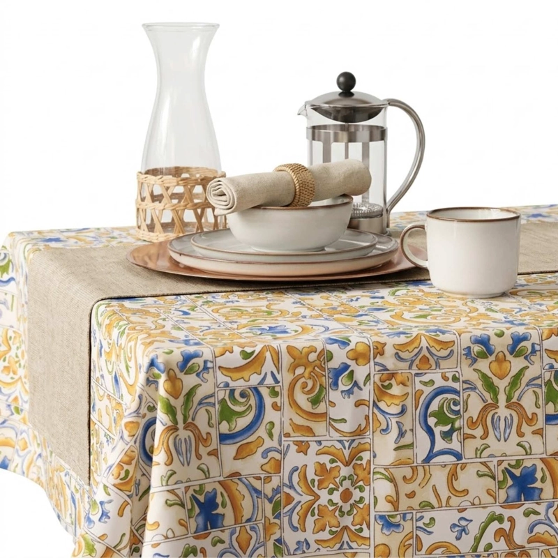 MANTEL DE ALGODON TILES 177X277 CM - 5