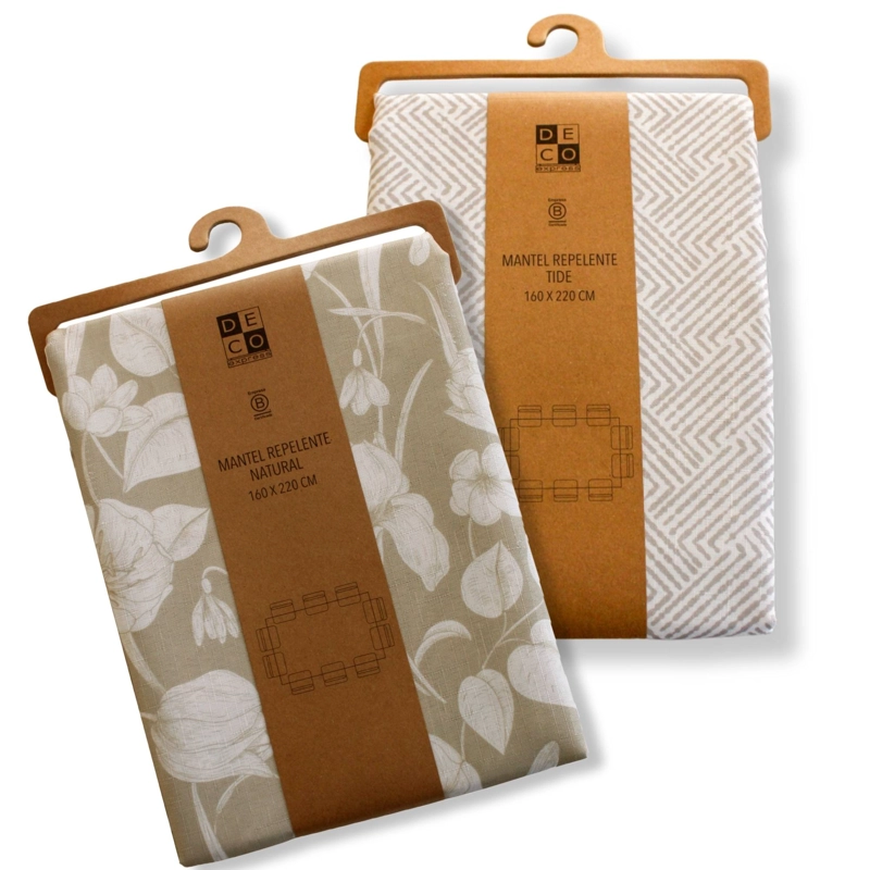 SET 2 MANTELES ANTIMANCHAS TIDE Y NATURAL 130X180 CM - 1