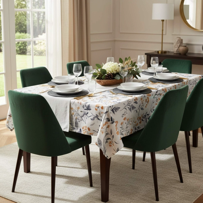 MANTEL ANTIMANCHAS FLORAL 160X220 CM - 1