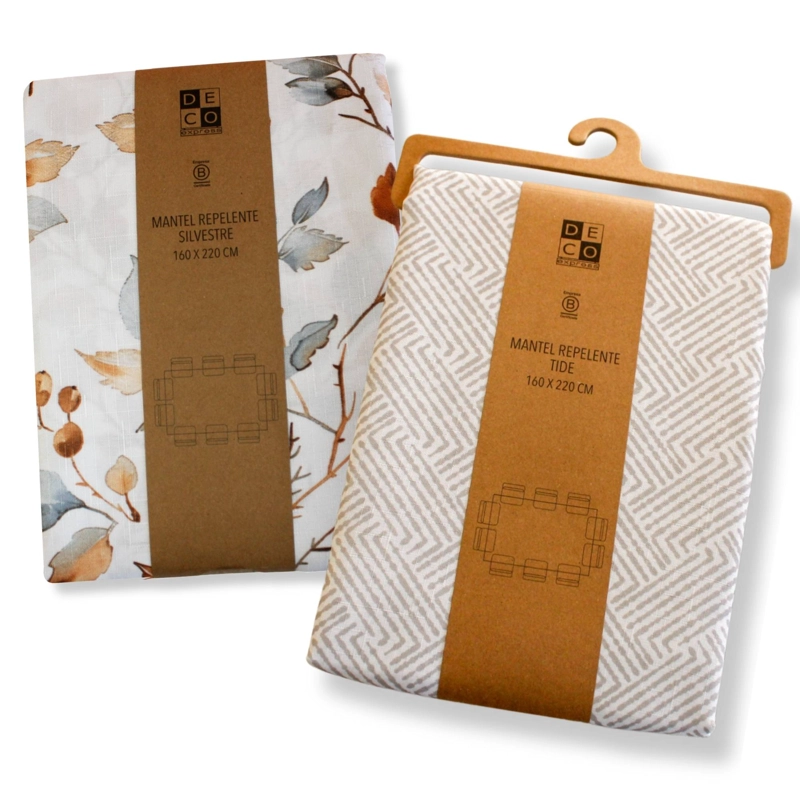 SET 2 MANTELES ANTIMANCHAS TIDE Y SILVESTRE 130X180 CM - 1