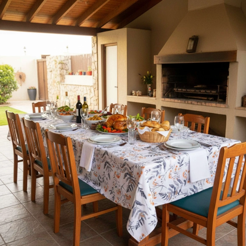 MANTEL ANTIMANCHAS FLORAL 180X280 CM - 1