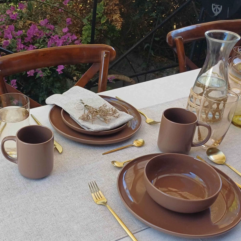 JUEGO DE LOZA 16 PIEZAS VAJILLA CERAMICA COFFEE - 2