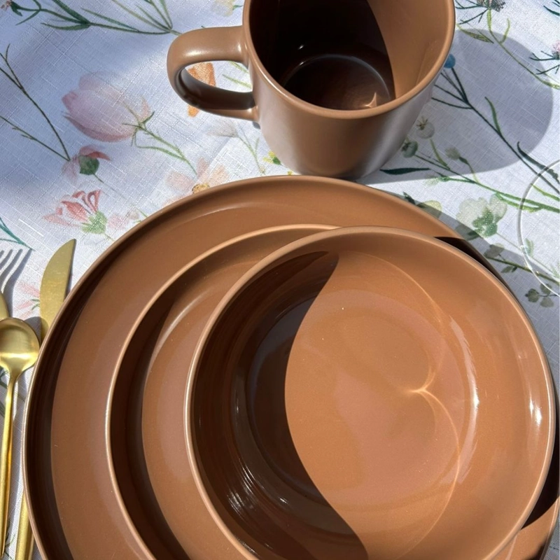 JUEGO DE LOZA 16 PIEZAS VAJILLA CERAMICA COFFEE - 5