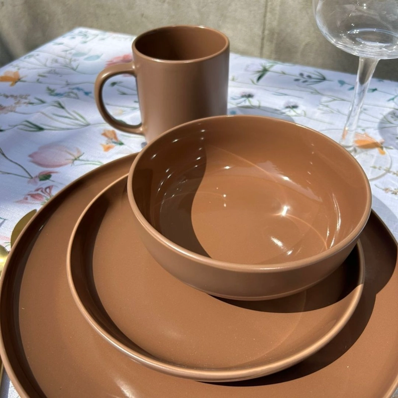 JUEGO DE LOZA 16 PIEZAS VAJILLA CERAMICA COFFEE - 6